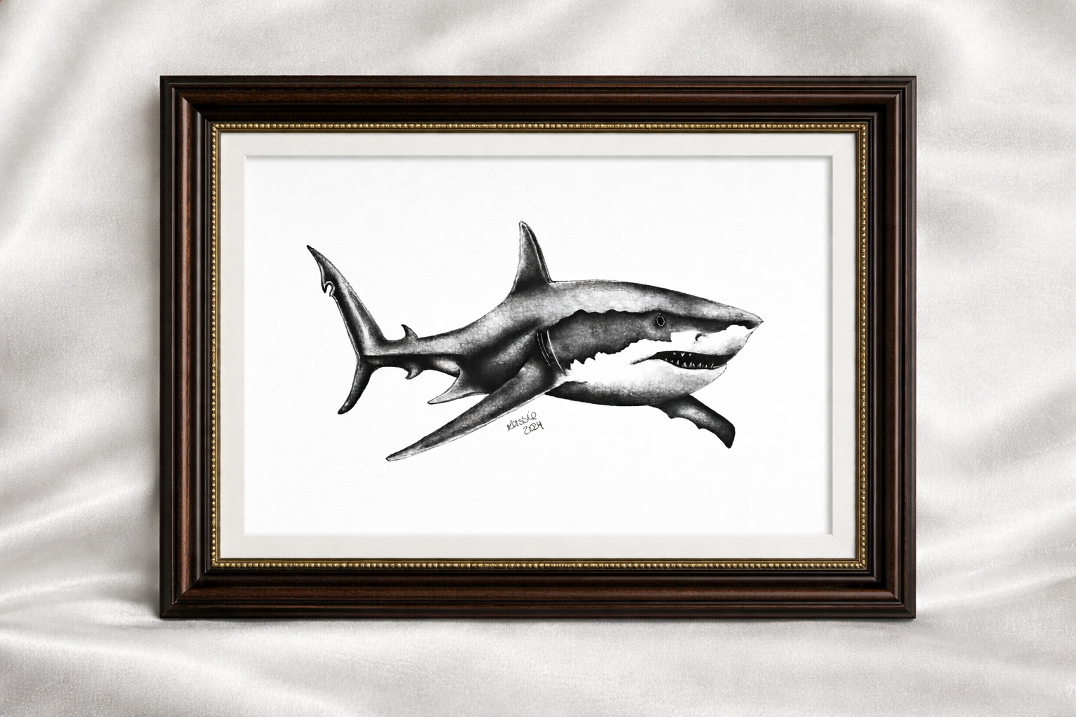 Great White Shark artwork by Kassandra Hogan