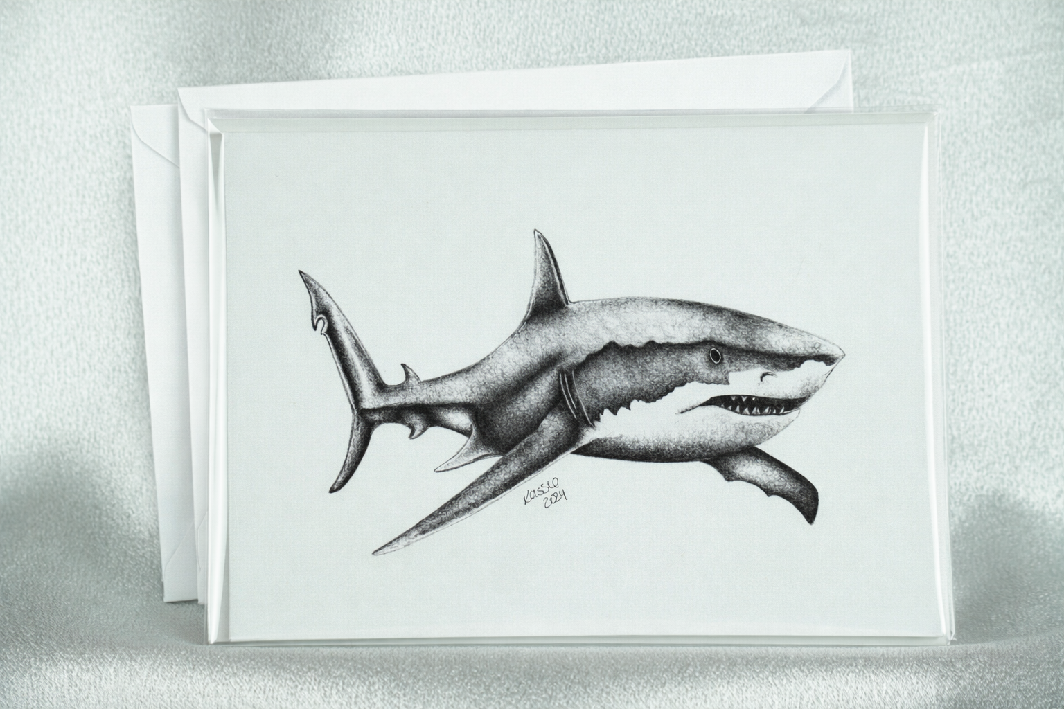 Great White Shark notecard presentation